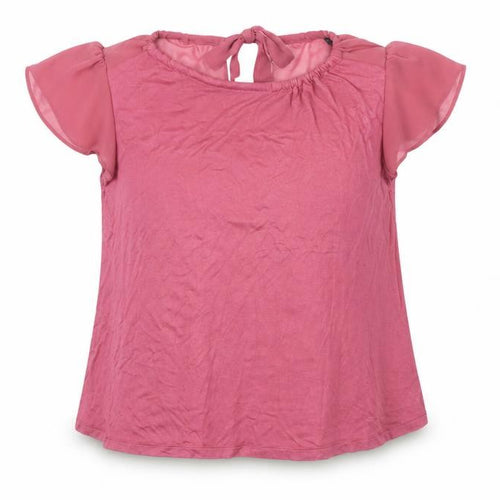 Next Women Pink UK 10 Flutter Sleeve Tie Back Jersey Blouse