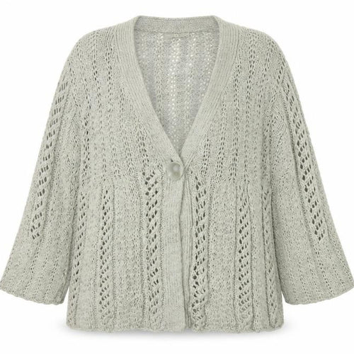 TU Women’s Beige Size 10 Open Knit V-Neck 3/4 Sleeve Cardigan