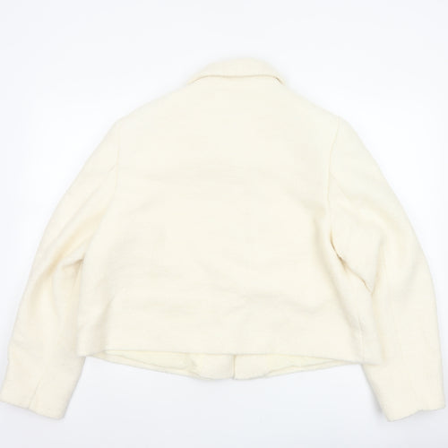 Marks and Spencer Women Ivory Size 18 Shearling Wool Blend Jacket