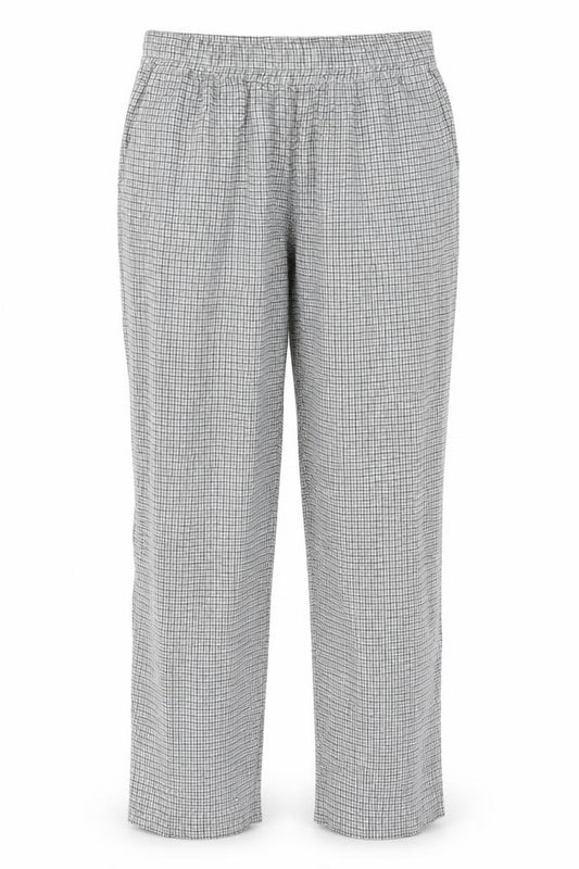 Jigsaw Women Black White Check Elastic Waist Trousers UK 12
