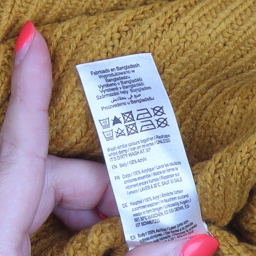 F&F Men’s Orange 3XL Chunky Knit Crew Neck Pullover Jumper