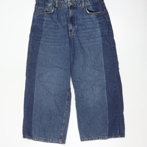 Marks and Spencer Women’s Blue UK 16 Wide Leg High Rise Jeans