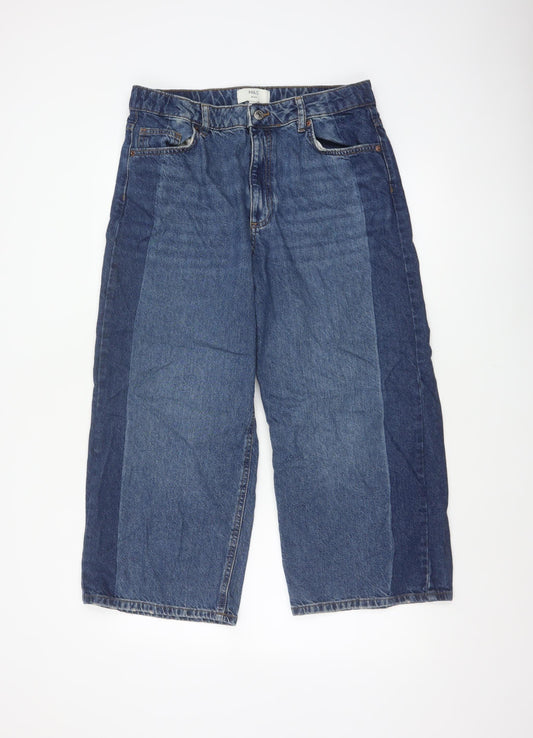 Marks and Spencer Women’s Blue UK 16 Wide Leg High Rise Jeans