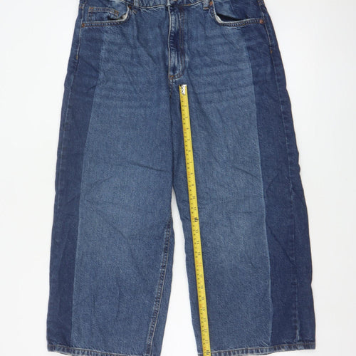 Marks and Spencer Women’s Blue UK 16 Wide Leg High Rise Jeans