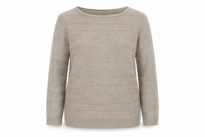 Marks & Spencer Women's Beige Size 10 Striped Knit Pullover Jumper