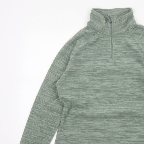 Mountain Warehouse Women Green UK 10 1/4 Zip Fleece Pullover Sweatshirt