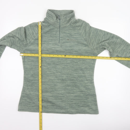 Mountain Warehouse Women Green UK 10 1/4 Zip Fleece Pullover Sweatshirt