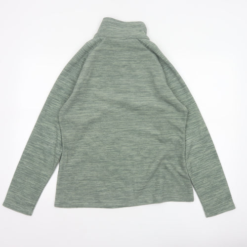 Mountain Warehouse Women Green UK 10 1/4 Zip Fleece Pullover Sweatshirt