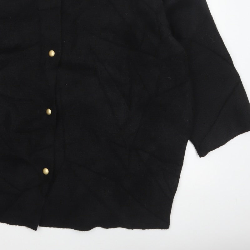 Additional view of Tu Women’s Black, size UK 18, Button Front Knit Cardigan Gold Buttons
