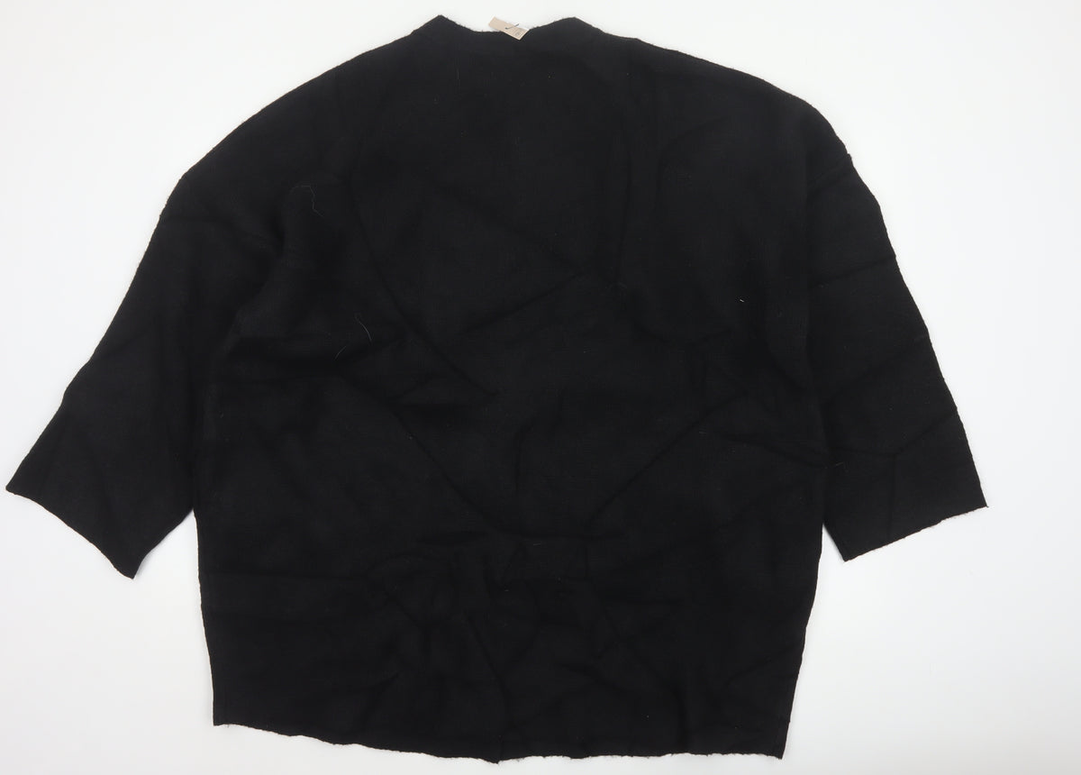 Brand and care label for Tu Women’s Black, size UK 18, Button Front Knit Cardigan Gold Buttons