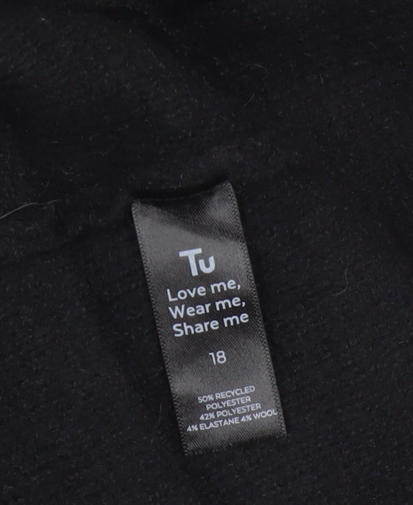 Additional view of Tu Women’s Black, size UK 18, Button Front Knit Cardigan Gold Buttons