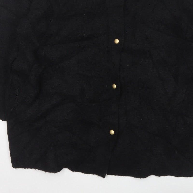 Additional view of Tu Women’s Black, size UK 18, Button Front Knit Cardigan Gold Buttons