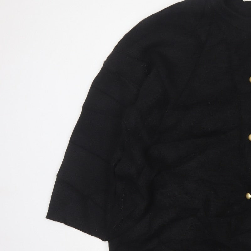 Additional view of Tu Women’s Black, size UK 18, Button Front Knit Cardigan Gold Buttons