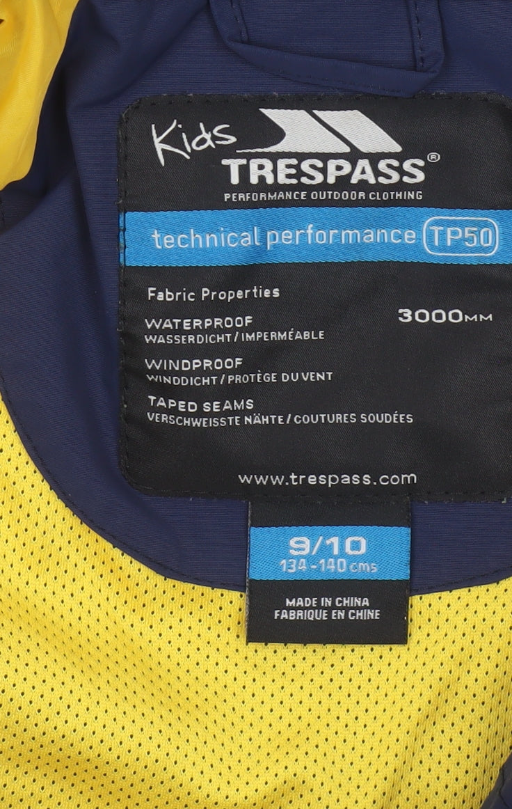 Additional view of Trespass boys’ blue 9-10 years ski jacket waterproof hooded