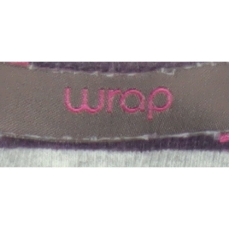 Wrap Women’s Purple Grey Striped Jersey Scoop Neck Top UK 10