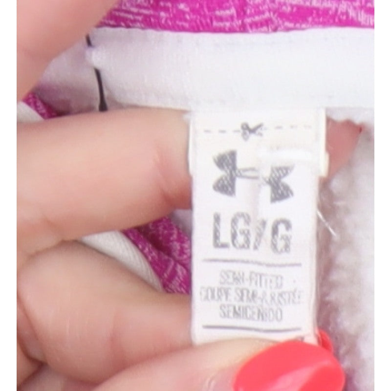 Additional view of Under Armour Teens White Pink Logo Pullover Hoodie L