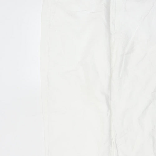 M&S Womens White Linen Cotton Chino Trousers 36in Waist 31in Leg