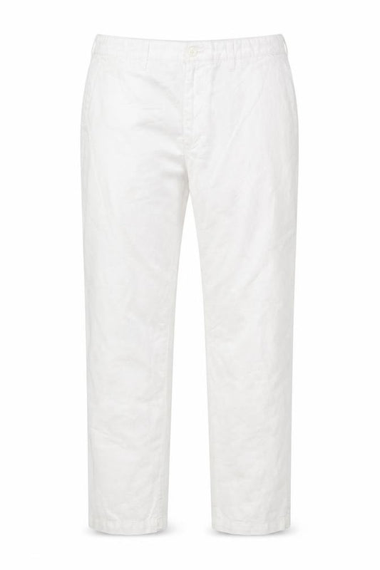 M&S Womens White Linen Cotton Chino Trousers 36in Waist 31in Leg
