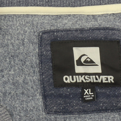 Quiksilver Men's Grey XL Striped Crew Neck Pullover Sweatshirt