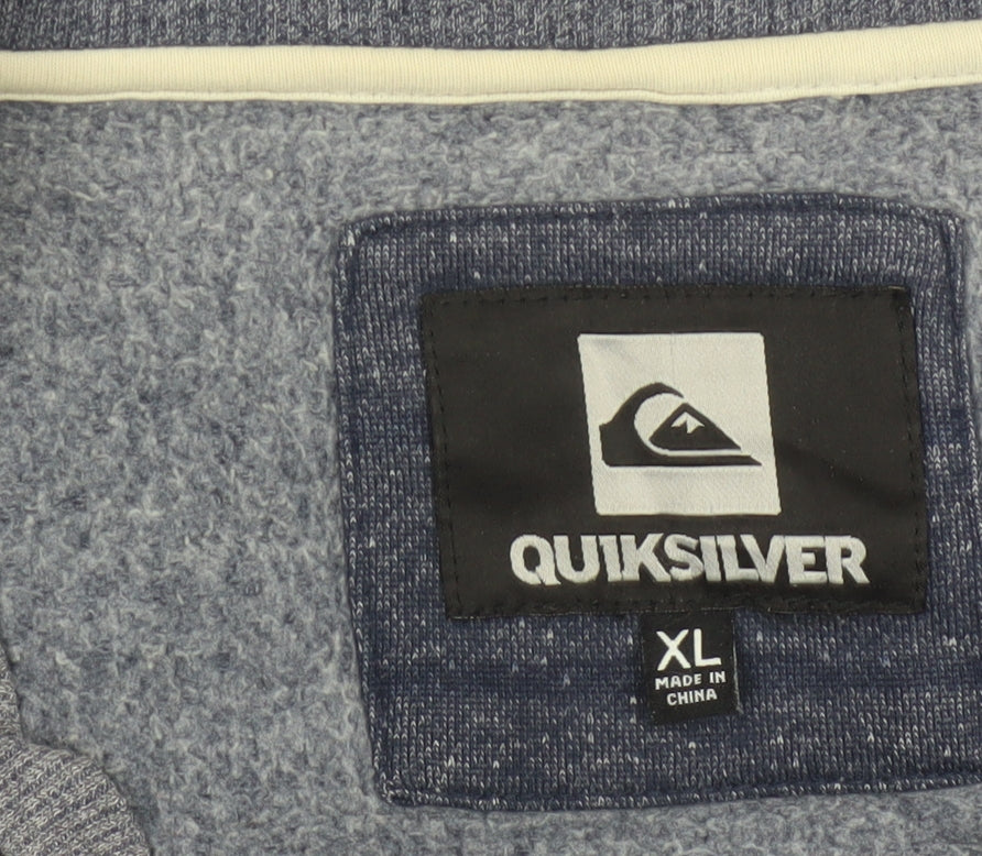 Quiksilver Men's Grey XL Striped Crew Neck Pullover Sweatshirt