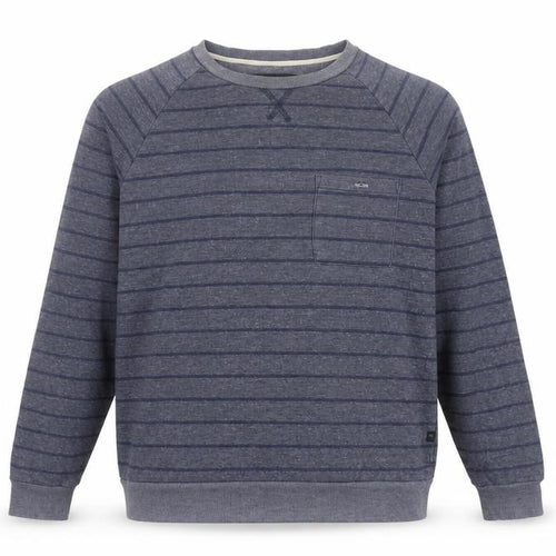Quiksilver Men's Grey XL Striped Crew Neck Pullover Sweatshirt