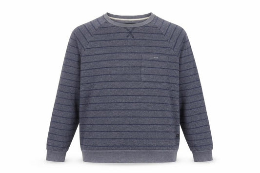 Quiksilver Men's Grey XL Striped Crew Neck Pullover Sweatshirt