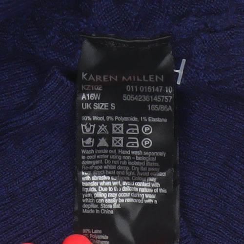 Karen Millen Women Blue S Wool Knit Midi Jumper Dress Long Sleeve
