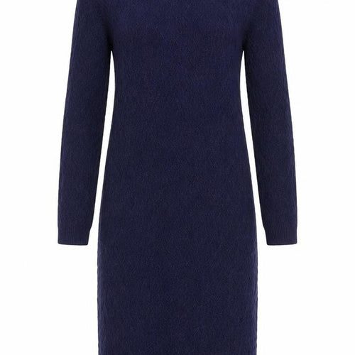 Karen Millen Women Blue S Wool Knit Midi Jumper Dress Long Sleeve
