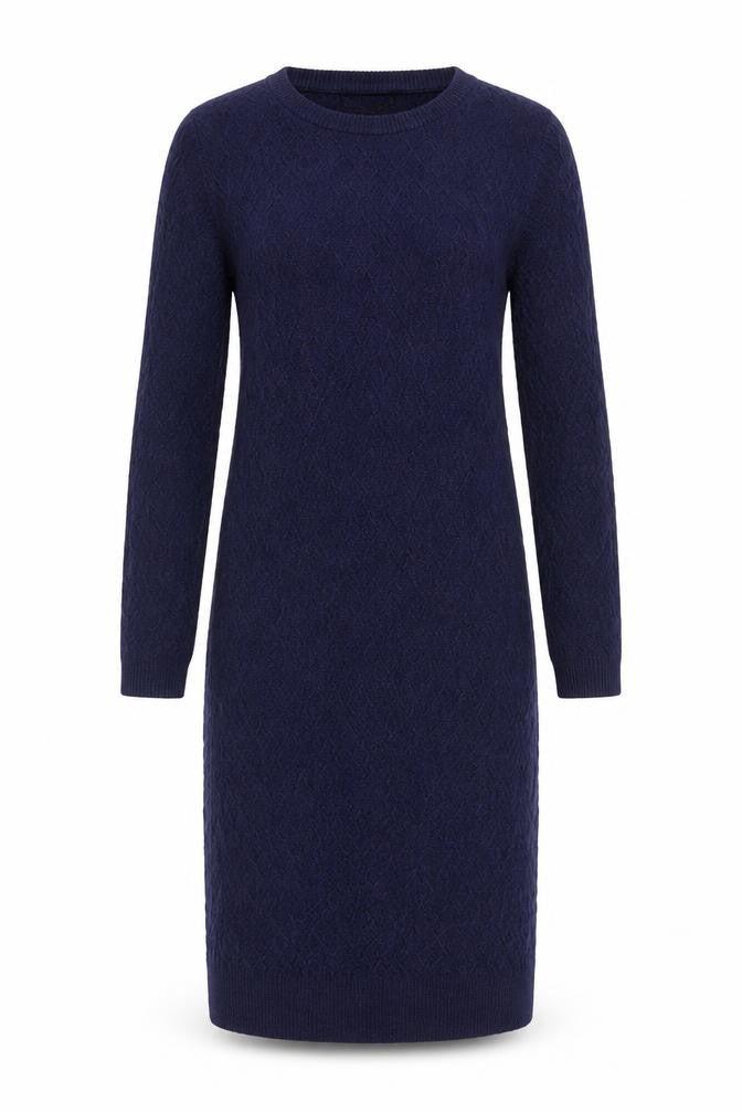 Karen Millen Women Blue S Wool Knit Midi Jumper Dress Long Sleeve