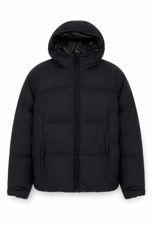 Oxylane Men’s Black L Hooded Down Puffer Jacket Ski Winter