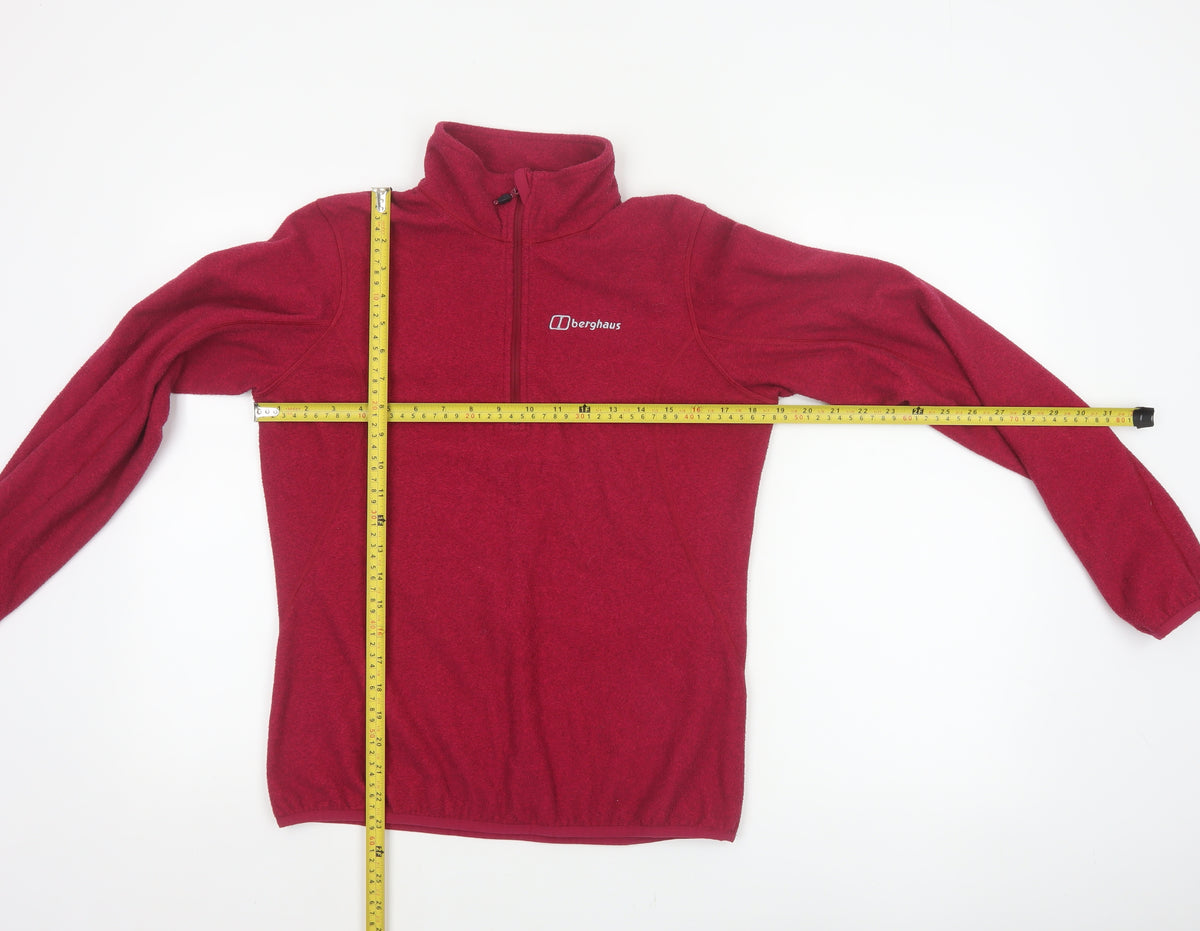 Close-up detail of Berghaus Women Red UK 12 1/4 Zip Fleece Pullover Sweatshirt