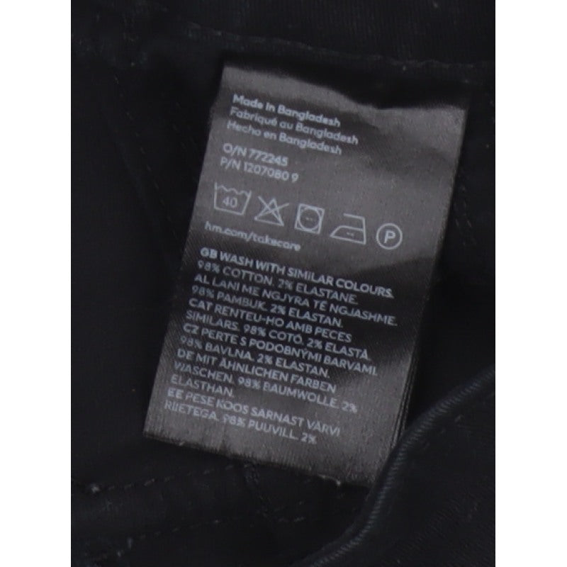 H&M Women Black UK 8 Cargo Straight Leg Cotton Utility Trousers