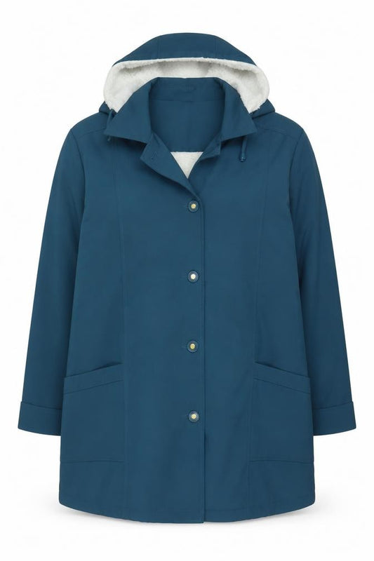 Annalina Women’s Blue Size 22 Hooded Sherpa Lined Parka Coat