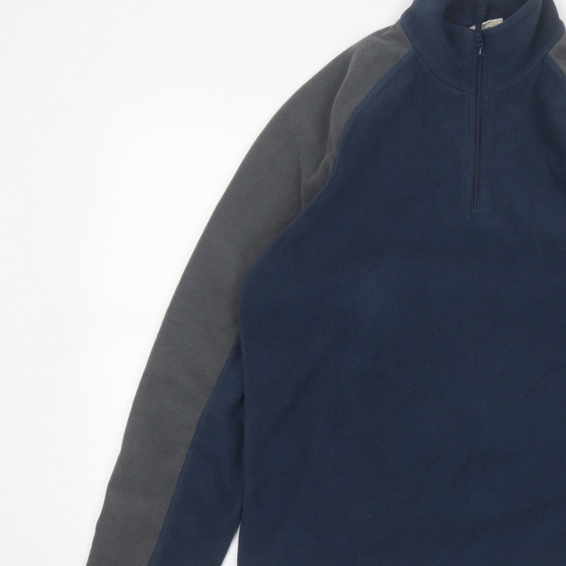 Mountain Warehouse Men's Navy Grey S 1/4 Zip Fleece Sweatshirt