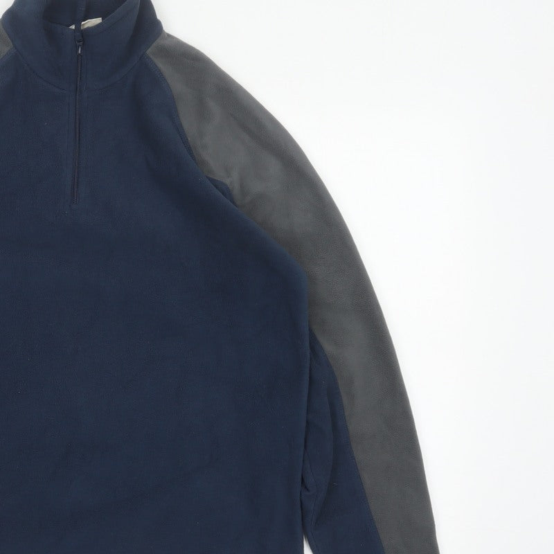 Mountain Warehouse Men's Navy Grey S 1/4 Zip Fleece Sweatshirt
