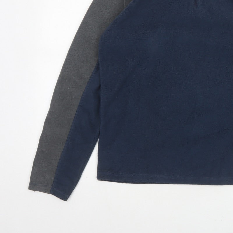 Mountain Warehouse Men's Navy Grey S 1/4 Zip Fleece Sweatshirt