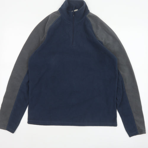 Mountain Warehouse Men's Navy Grey S 1/4 Zip Fleece Sweatshirt