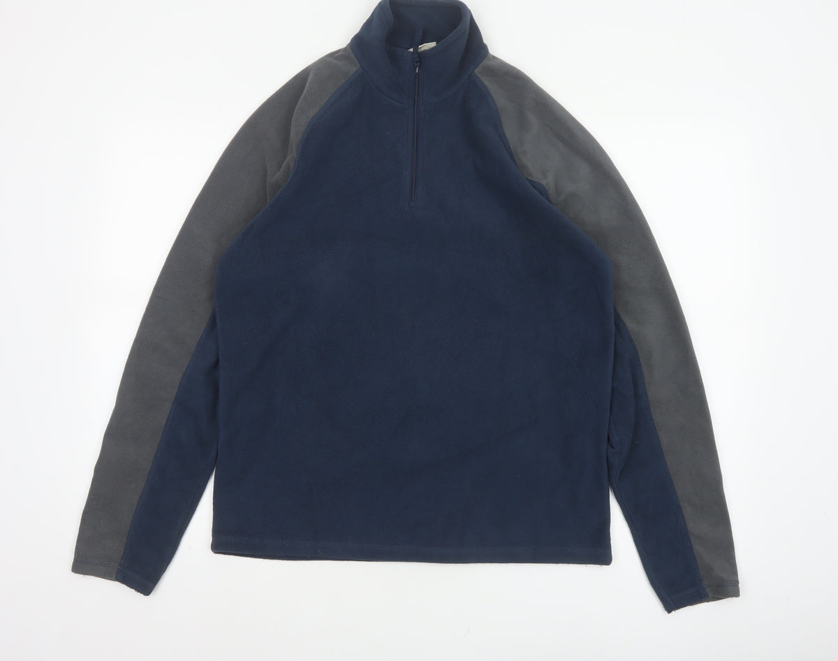 Mountain Warehouse Men's Navy Grey S 1/4 Zip Fleece Sweatshirt