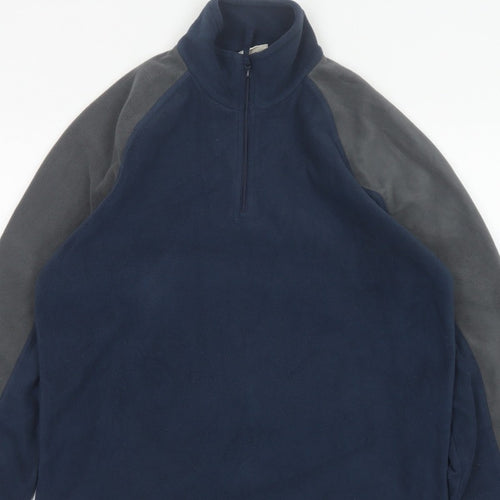Mountain Warehouse Men's Navy Grey S 1/4 Zip Fleece Sweatshirt