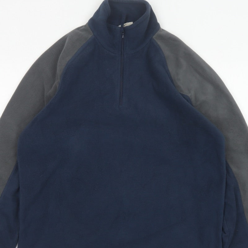 Mountain Warehouse Men's Navy Grey S 1/4 Zip Fleece Sweatshirt