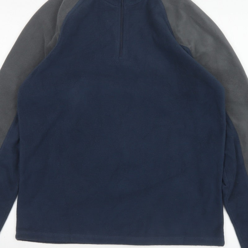 Mountain Warehouse Men's Navy Grey S 1/4 Zip Fleece Sweatshirt