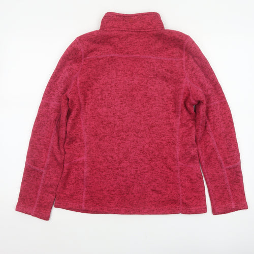 Mountain Warehouse Women Pink UK 8 1/4 Zip Fleece Sweatshirt High Neck