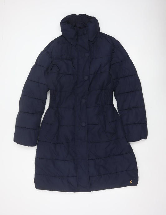 Joules Women’s Navy Blue UK 12 Long Quilted Puffer Coat
