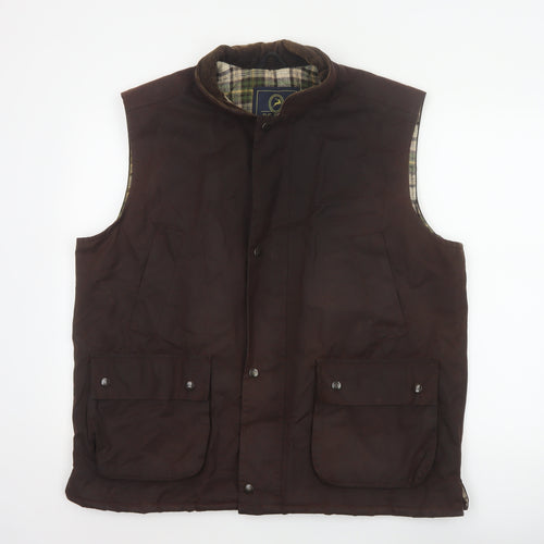 P.G.FIELD Men’s Brown L Waxed Cotton Countrywear Padded Waistcoat