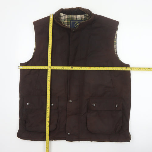P.G.FIELD Men’s Brown L Waxed Cotton Countrywear Padded Waistcoat