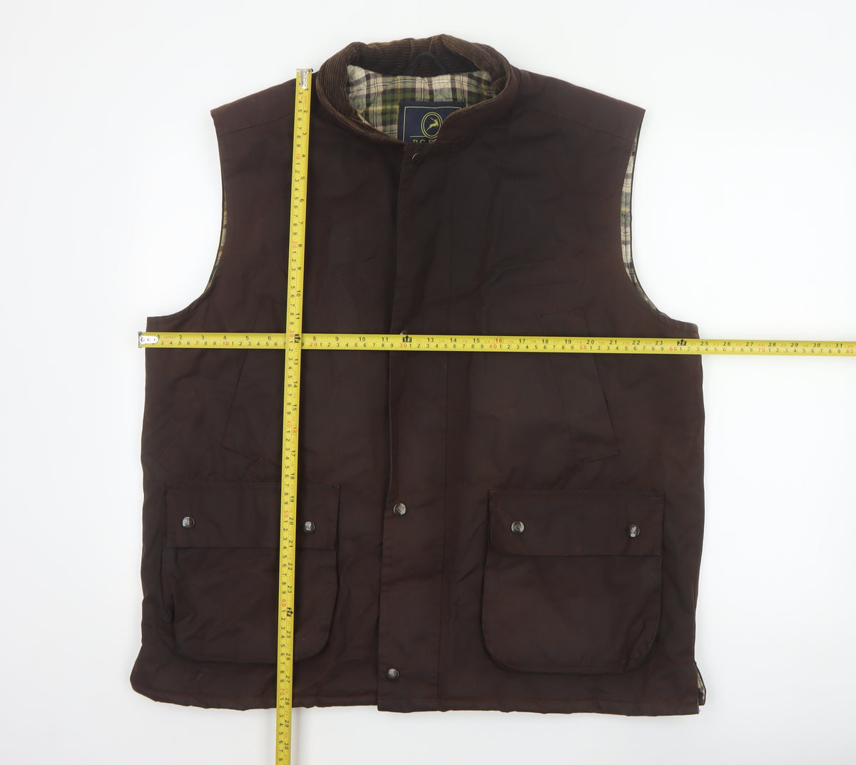 P.G.FIELD Men’s Brown L Waxed Cotton Countrywear Padded Waistcoat