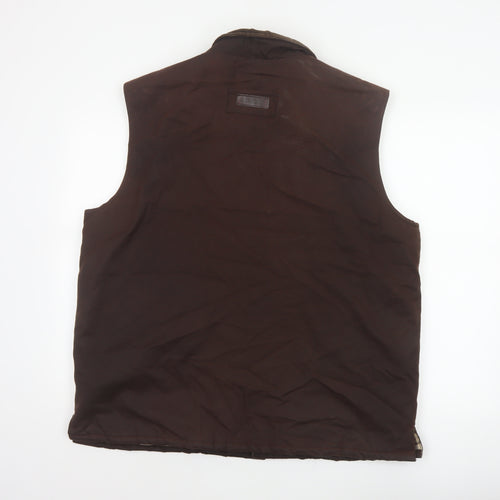 P.G.FIELD Men’s Brown L Waxed Cotton Countrywear Padded Waistcoat