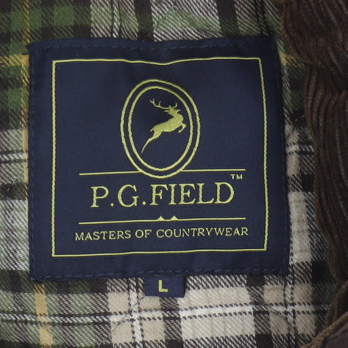 P.G.FIELD Men’s Brown L Waxed Cotton Countrywear Padded Waistcoat