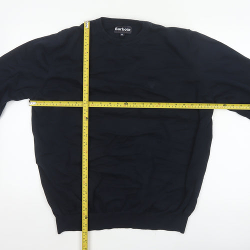 Barbour Men’s Navy Blue XXL Cotton Crew Neck Logo Pullover Jumper