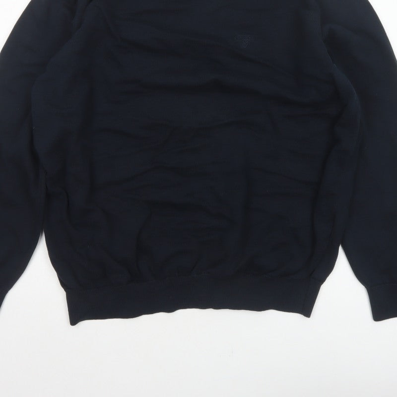 Barbour Men’s Navy Blue XXL Cotton Crew Neck Logo Pullover Jumper